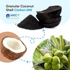 WECO Coconut Shell Granular Activated Carbon Charcoal for Water Filters 27.5 lbs Media for Chlorine, Chloramine, Odor, Taste, Color, and Turbidity Removal - 1 cu.ft (12 x 40 MESH)