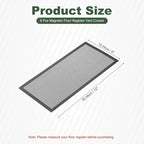 YOKIVE 6 Pcs Magnetic Floor Vent Covers, Floor Register Cover PVC Mesh Air Vent Screen Filters, Great for Home Floor, Wall, Ceiling, Catch Debris Hair Dust (Black, 12-Inch x 6-Inch)