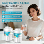 ICEPURE Alkaline RWF0600A-AL Refrigerator Water Filter Replacement for GE MWF, MWFA, MWFINT, MWFP, GWF, 46-9991, Kenmore® 9991, WFC1201, GSE25GSHECSS, GSH25JSDDSS, GSHS6LGBBHSS, Enhances PH, 3Pack