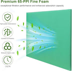 Foam Air Filter Material Sheet for Uni Filter-BF-1 BF1-14" X 17" X 5/8", 65-PPI Bulk Fine Filter Foam Sheet, Universal Reusable Air Filter for Most Motorcycle ATV Scooters, Dirt Bike,UTV-Green