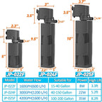 TARARIUM Fish Tank Filter for 15-40 Gallon Tank Crystal Clear Powerful Internal Aquarium Filters Submersible Pump& Filter System Turtle Tank Accessories