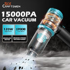 Handheld Car Vacuum with 15000PA Power, 4 in 1 Powerful Cordless Vacuum Cleaner & Air Duster with 2000mAh Battery, Rechargeable Portable Mini Hand Held Vacuum for Car, Home,Office,Pet Hair（Blue）