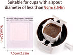 Pack of 50 Portable Hanging Ear Drip Coffee Bag, Single Serve Disposable Coffee Filter Paper Bag for Travel, Compatible with Outside Diameter Less Than 9 cm Various Coffee Cups and Utensils