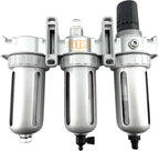 1/2" NPT Mid Flow Filter Regulator Coalescing Desiccant Dryer System For Compressed Air Lines, Poly Bowls, Great For Paint Spray And Plasma Cutter (AUTO DRAIN)