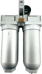 1" NPT SUPER DUTY Industrial Grade 2 Stages Coalescing Filter Desiccant Dryer System For Compressed Air Lines, Metal Bowls, Great For Paint Spray And Plasma Cutter