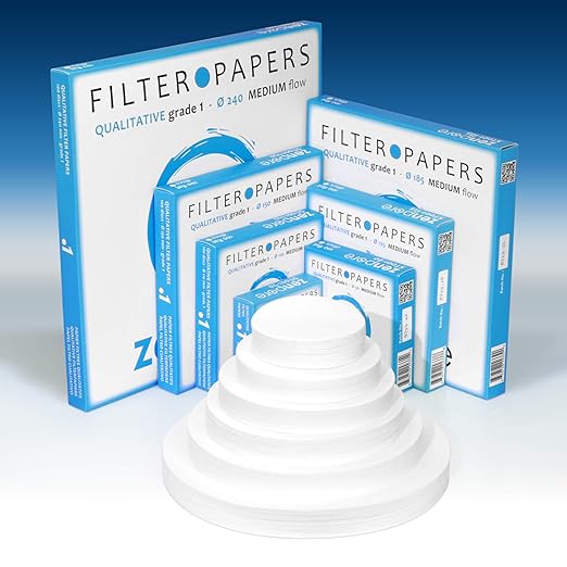 Filter Paper 12.5cm Lab Qualitative Filter Paper for Chemistry, Standard Qualitative Grade 1-Medium Flow 125mm(300 Discs)