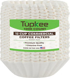 Tupkee 12-Cup Large Coffee Filters - 9.75” x 4.25” - 1000 Count - Tall Walled to Prevent Ground Overflow - Compatible with Bunn 12 Cup Commercial Coffee Maker & Large Home Machines - Made in the USA