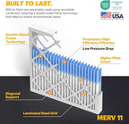 BNX TruFilter 20x24x2 Air Filter MERV 11 (4-Pack) - MADE IN USA - Allergen Defense Electrostatic Pleated Air Conditioner HVAC AC Furnace Filters for Allergies, Dust, Pet, Smoke, Allergy MPR 1200 FPR 7