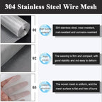 Stainless Steel Woven Wire Mesh, 304 Insect Screen, 30 Mesh Window Grid, Metal Netting, Ripstop Wire Cloth, Air Vent Protection Mesh, Woven Stainless Filter Panel