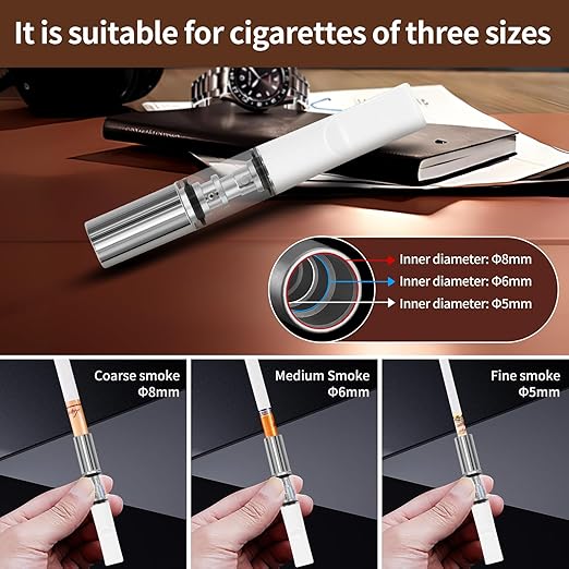 Cigarette Filters Color Plating 10pcs Cigarette Holder Reusable Clean Tar Tobacco Filter with Multi-Filtering for Standard Size Cigarettes Ø8mm,Slim Cigarettes Ø6mm and Ø5mm