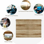 Light Brown Wood Grain Magnetic Double Layer Car Window Shades,Side Window Curtains for Blackout/Breathable Mesh View,Western Farmhouse Barn Door Privacy Sun Shades for Heat/UV Protection 26x20in 2pcs