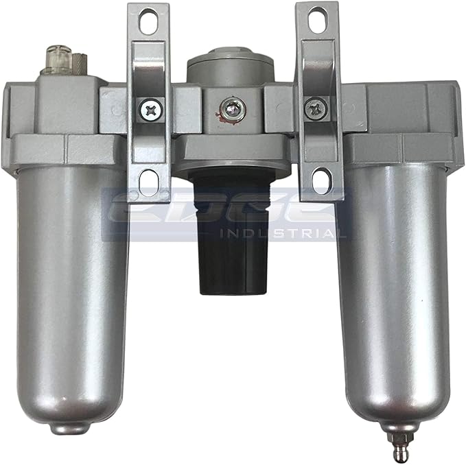 Heavy Duty Industrial Rated 3 Stage Combination Filter Regulator Lubricator AIR LINE PARTICULATE Filter Moisture Trap Lubricator Oiler Regulator Clean AIR Tools (3/4" NPT, 5oz Bowl)
