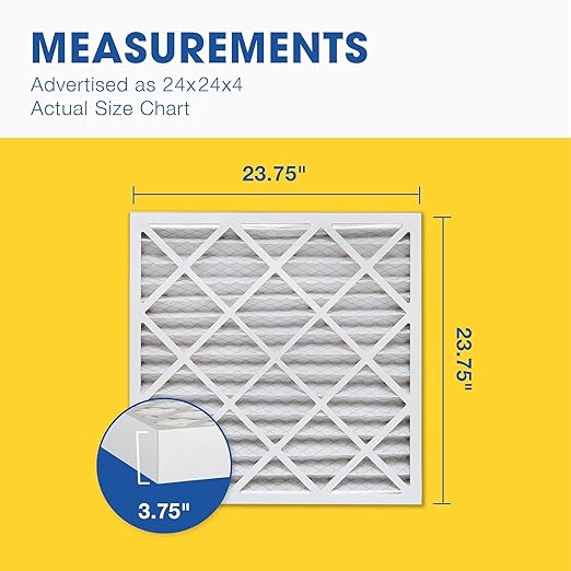 Aerostar 24x24x4 MERV 8 Air Filter 2 Pack, HVAC Pleated A/C Furnace Filters, Electrostatic MPR 600 & FPR 5, Made in USA