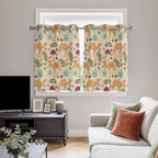 2 Panel Kitchen Cafe Curtains, Desert Camels Sunlight Filtering Nature Air Through, Home Decor Window Covering Tier Curtains for Living Room 104W x 52L inch Vintage Sand Animals Aloe Vera Leaves Beige