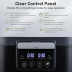 COSTWAY 4L Electric Composter for Kitchen, Smart Waste Dispenser Countertop Compost Machine w/Replaceable Filters, Auto-Cleaning, LED Display, Indoor Compost Bin, Turn Food Waste to Dry Fertilizer