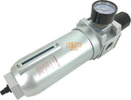3/4" NPT SUPER DUTY Compressed Air In Line Filter Regulator Combo Piggyback, Metal Bowl, 5 Micron Element, Adjustable From 7 to 175 PSI (AUTO DRAIN)