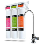 Brondell Coral UC300 Under Sink Water Filtration System – Reduces PFAS, Lead, & Chlorine in Drinking Water, Water Purifier with Designer Chrome Faucet – Quick Change Filter, WQA Gold Seal-Certified