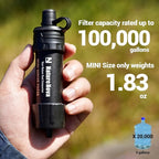Mini Water Filter NatureNova Portable Emergency Water Filtration System Hiking Camping Straw Survival Gear Emergency Preparedness