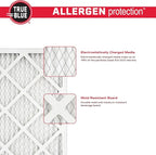 True Blue 20x24x1 MERV 11 Allergen Air Filter (4-Pack) | Electrostatic Pleated HVAC Furnace Air Filter | Replacement Filter for Home Use | Made in USA