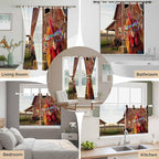 Farm Rooster Kitchen Curtains 36 Inch Length, Small Window Curtains Tab Top, Farmhouse Barn Funny Animals Butterfly Light Filtering Short Window Treatments Tier Drapes 27.5"x36" 2 Panel