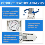 MEANLIN Air Compressor Moisture Filter, AW4000-06 Air Line Filter, 3/4" NPT Inlet with 150 PSI Gauge and Valve Shut Off Switch for Air Tools and Spray Paint Gun