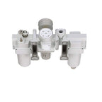 PneumaticPlus SAU400A-N04G-MEP - Dual Air System 1/2" NPT - Compressed Air Filter, Regulator & Lubricator w/Additional Free Air Port 3/8" NPT - Manual Drain, Metal Bowl