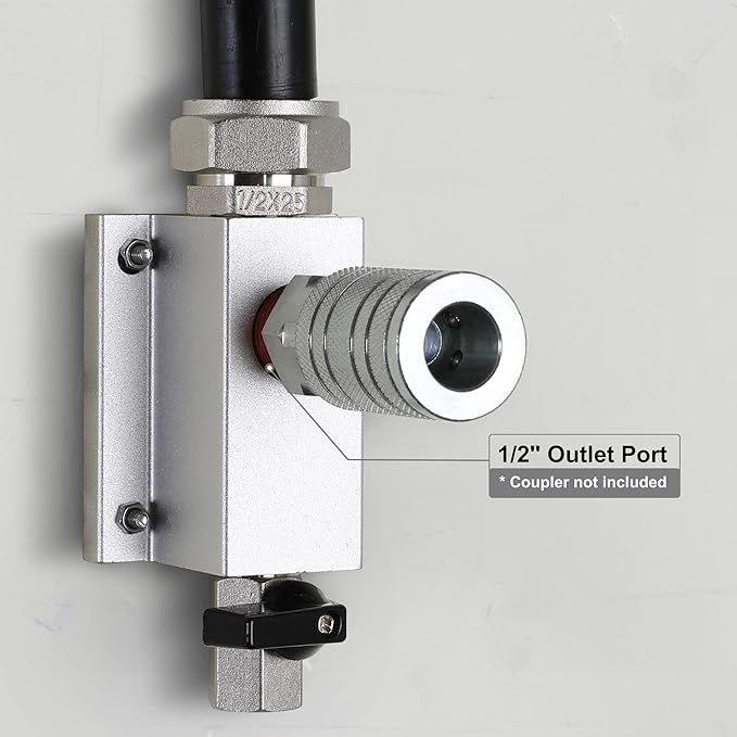Hromee Compressed Air Piping System with 3/4 inch x 100 feet HDPE Tubing and Aluminum Outlet Blocks for Garage Connect Air Compressor Hose Accessories 37 Pieces