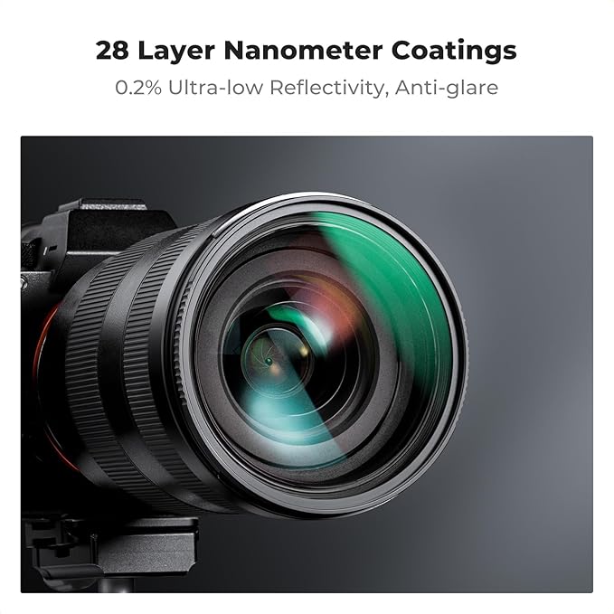 K&F CONCEPT 52mm Black Diffusion 1/4 & 1/8 Lens Filter Kit (2 Pcs), Mist Cinematic Effect Filter for Vlog/Video/Portrait Image with 28 Multi-Layer Coated