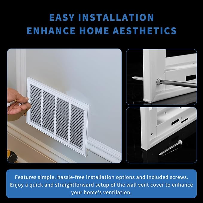 14x20 Return Air Grille [Duct Opening Size],Return Air Vent Cover for Wall Or Ceiling,Steel Return Air Filter Grilles Removable Face/Door for 1 Inch Filters (14"W x 20"H [Duct Opening])