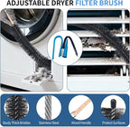 Dryer Vent Cleaner Kit - Universal Vacuum Hose Attachment & Lint Brush, Effectively Clean Clogged Dryer Ducts, Fit Most Vacuums for Dryer, Refrigerator Coils & Behind Appliances (Gray)