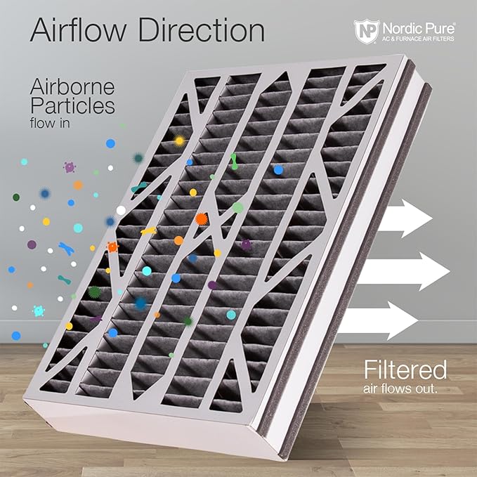 Nordic Pure 16x25x3 (Actual Size: 15 13/16 x 24 5/16 x 3) MERV 14 Plus Carbon Trion Bear Cub 266649-101 Replacement Pleated AC Furnace Air Filters 7 Pack