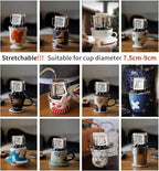 Hanging Ear Drip Coffee Bag Holder with 50-100Pcs Portable Coffee Filter Paper Bag, Coffee Drip Bag Chair Stand, Portable Coffee Filter Paper Bag, for Easy Pour Over (Stand + 50 Bags)