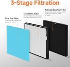 1-Set RFM80 Replacement Filter Compatible with Max Purifier (Model OVHM80), 1×Filter, 1×Activated Carbon Filter and 3×Pre-Filters