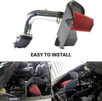 4 Inch Intake Pipe Perfit Formance Cold Air Intake Induction Kit with Filter 2003 2004 2005 2006 2007 Fit for Dodge Ram 2500 3500 5.9L L6 Turbo Diesel (Black Tube & Red Filter)
