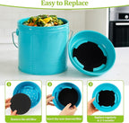 6 Pack Charcoal Filters for Kitchen Compost Bin,6.7 Inch Compost Filters for Countertop Bin,Activated Carbon Replacement Filters for Kitchen Compost Bins