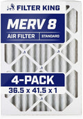 Filter King 36.5x41.5x1 Air Filter | 4-PACK | MERV 8 HVAC Pleated A/C Furnace Filters | MADE IN USA | Actual Size: 36.5 x 41.5 x .75"