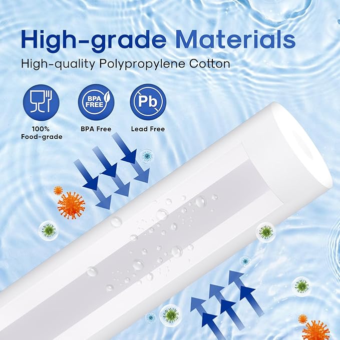ICEPURE 20 Micron 20" x 4.5" Whole House Sediment Home Water Filter Replacement Cartridge, Compatible with SP-DD-5005-20BB, FPMB5-20, AP810-2, 155358-43, SDC-45-2005, 2PP20BB1M, P5-20, FP25B, 4 Pack