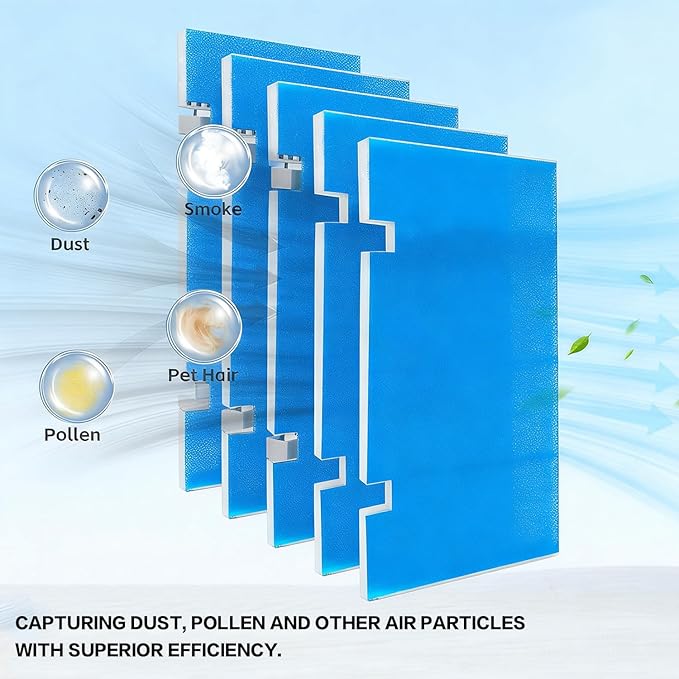 RV AC Filter Replacement Filters for-Dometic 3313107.103 3105012.003, MERV 6 for RV High-Efficiency Foam-Pad for Camper Grille Travel Trailer Replacement, 4 Pack 14” x 7.5” Filters Blue