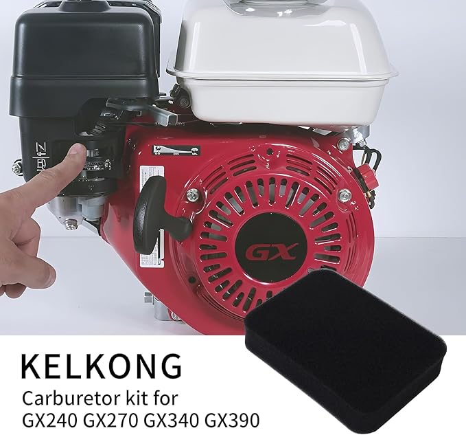 Air Filter Kit for Honda GX240 GX270 GX340 GX390 Engines, for Honda EB EM EW EXW GP Series, Replaces 17211-899-000, with Fuel Filter and Spark Plug