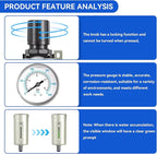 3/4" NPT Industrial Grade 3 Stage Air Drying System, Air Compressor Water Separator System Filter Oil Water Separator Dryer for Plasma Cutter and Paint Spray,Auto Drain