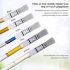 Cigarette Filters Three Colour Set 12pcs Cigarette Holder Reusable Clean Tar Tobacco Filter with Multi-Filtering for Standard Size Cigarettes Ø8mm,Ø7mm,Ø6.5mm,Slim Cigarettes Ø6mm and Ø5mm