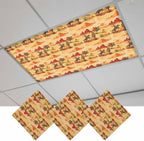 Tropical Plant Cactus Fluorescent Light Covers 3 Pack Western Cowboy Horse Sunset Desert Ethnic Magnetic Fluorescent Ceiling Lights Filters for Office Classroom Home Drop Ceiling 4x2 Feet