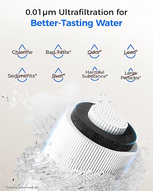 Waterdrop 15UBW-UF 0.01 μm Ultra Filtration Under Sink Water Filter System, Reduces Lead, Chlorine, Bad Taste & Odor, 2 Years, with Dedicated Brushed Nickel Faucet, USA Tech