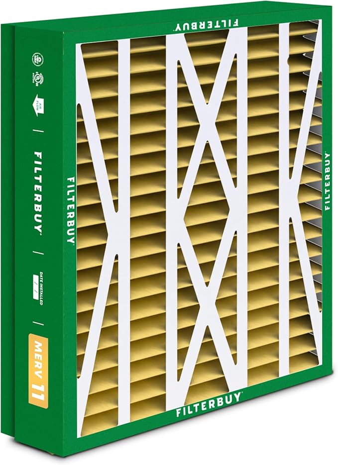 Filterbuy 21x27x5 Air Filter MERV 11 Superior Pet & Allergy Defense (3-Pack), Pleated HVAC AC Furnace Filters for Trane Perfect Fit & American Standard (Actual Size: 20.56 x 26.13 x 4.97)