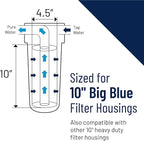 Pentair Pentek GAC-BB Big Blue Carbon Water Filter, 10-Inch, Whole House Heavy Duty Granular Activated Carbon (GAC) Replacement Cartridge, 10" x 4.5", Pack of 8