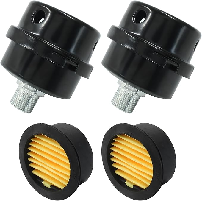 Hordion 2 Pack Air Compressor Silencer, 3/8" Thread Air Compressor Intake Filter Sound Muffler Replacement Parts 16mm for Blowers Generators Exhaust Ports