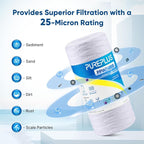 PUREPLUS 25 Micron 10 x 4.5 Whole House String Wound Sediment Filter for Well Water, Replacement Cartridge for 84637, WPX5BB97P, PC10, CW5-BBS, 355215-45, WP10BB97P, WP5BB97P, 3Pack