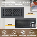 Floor Vents Registers Adjustable Grates 4x12 Inch Matte Black Air Vent Easy Adjust Air Supply Lever Grilles Floor Register Heavy Duty Walkable Steel