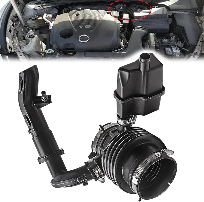 Engine Air Intake Hose w/Clamps, Air Cleaner to Engine Compatible With Nissan Vehicle 2009-2014 Maxima 3.5L V6 Replaces# 696-169, 165769N00C, 165769N00D, 165769N00E