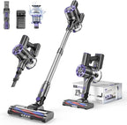 Cordless Vacuum Cleaner Rechargeable with 2600mAh Detachable Battery, Powerful Vacuums with 2 Adjustable Modes, Lightweight Portable Stick Vacuum for Home (Ink Purple)